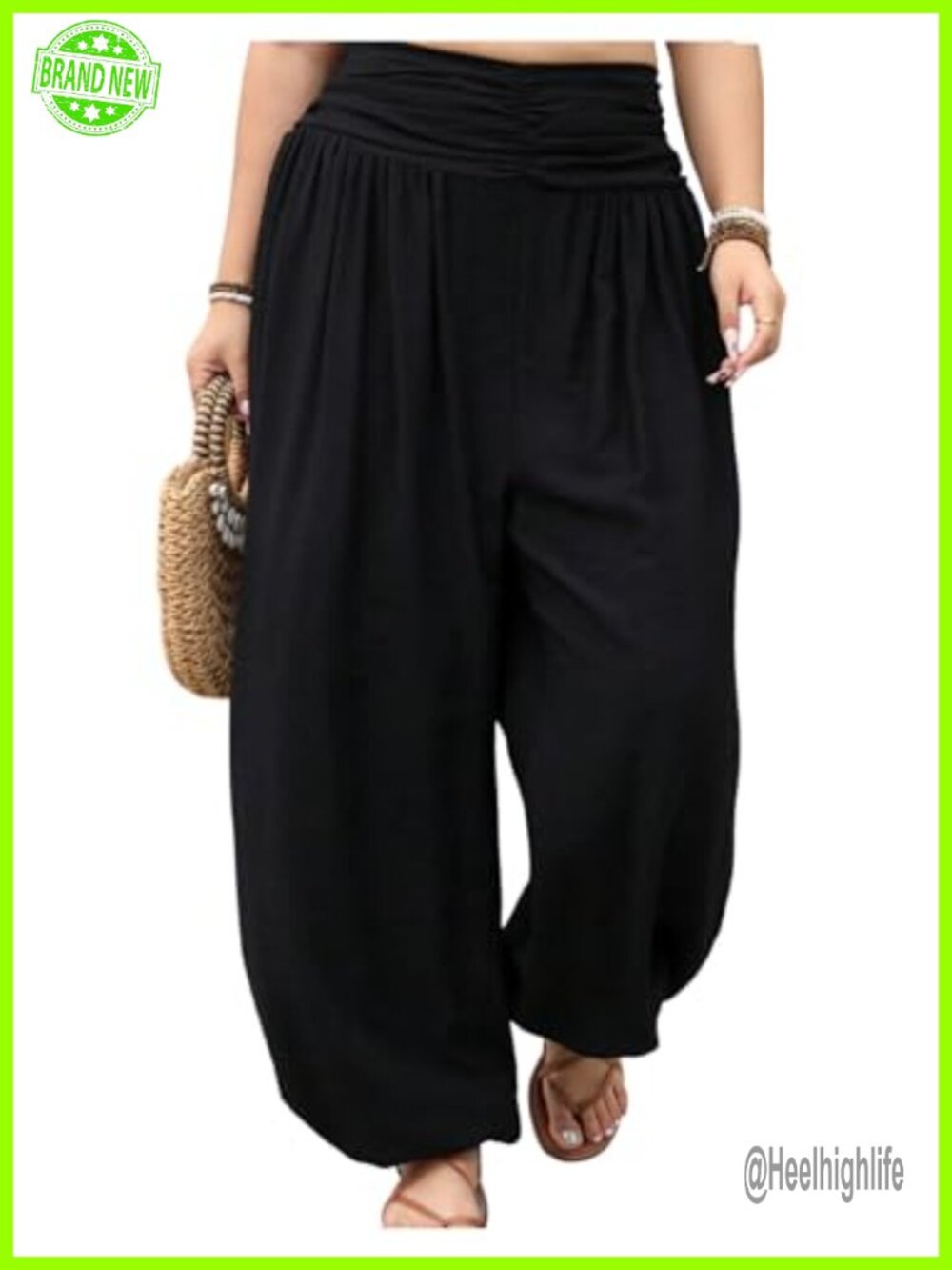 Plus Size Harem Pants Loose Fit Barrel Leg Palazzo Trousers